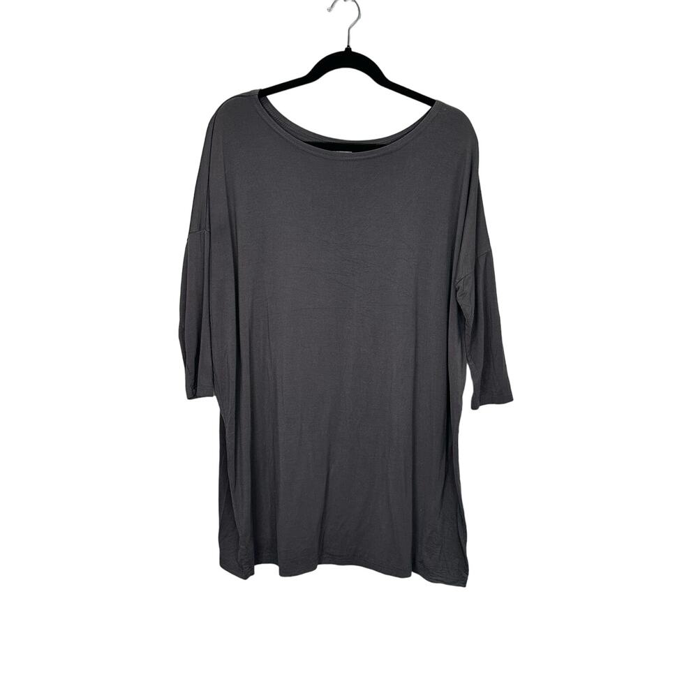 Piko Green Earth Fashion Gray Bamboo Blend Super Soft Oversized Tunic Top Size M